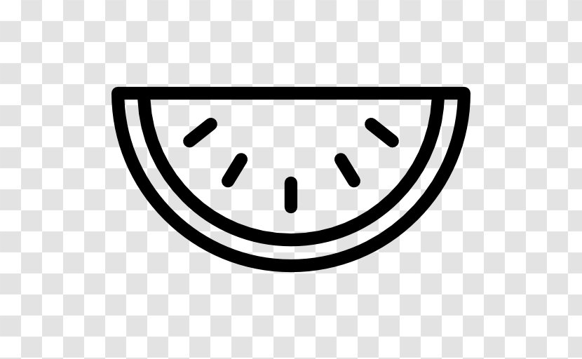 Watermelon Slice - Black And White - Smile Transparent PNG