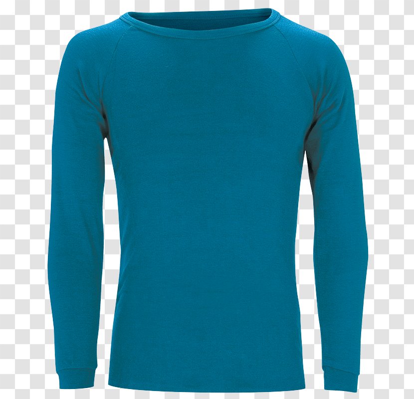 Sleeve Merino Crew Neck So-net Blog Wool - Active Shirt - Electric Blue Transparent PNG