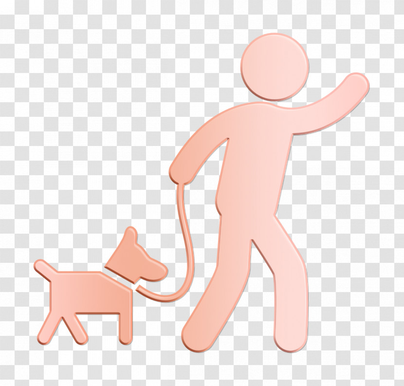 Walk Icon Man Carrying A Dog With A Belt To Walk Icon Dogs Icon Transparent PNG