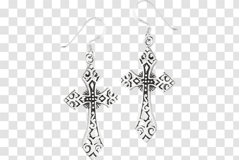 Earring Body Jewellery Silver Black - Filigree Jewelry Transparent PNG