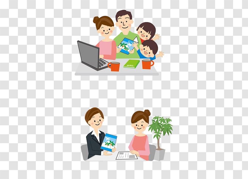 Computer - Reading - Family To Watch The Together Transparent PNG