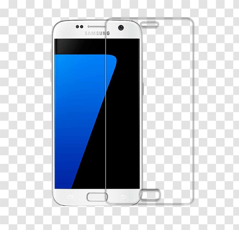Telephone Smartphone Portable Communications Device Samsung Galaxy S7 .sk - Electric Blue - Tempered Transparent PNG