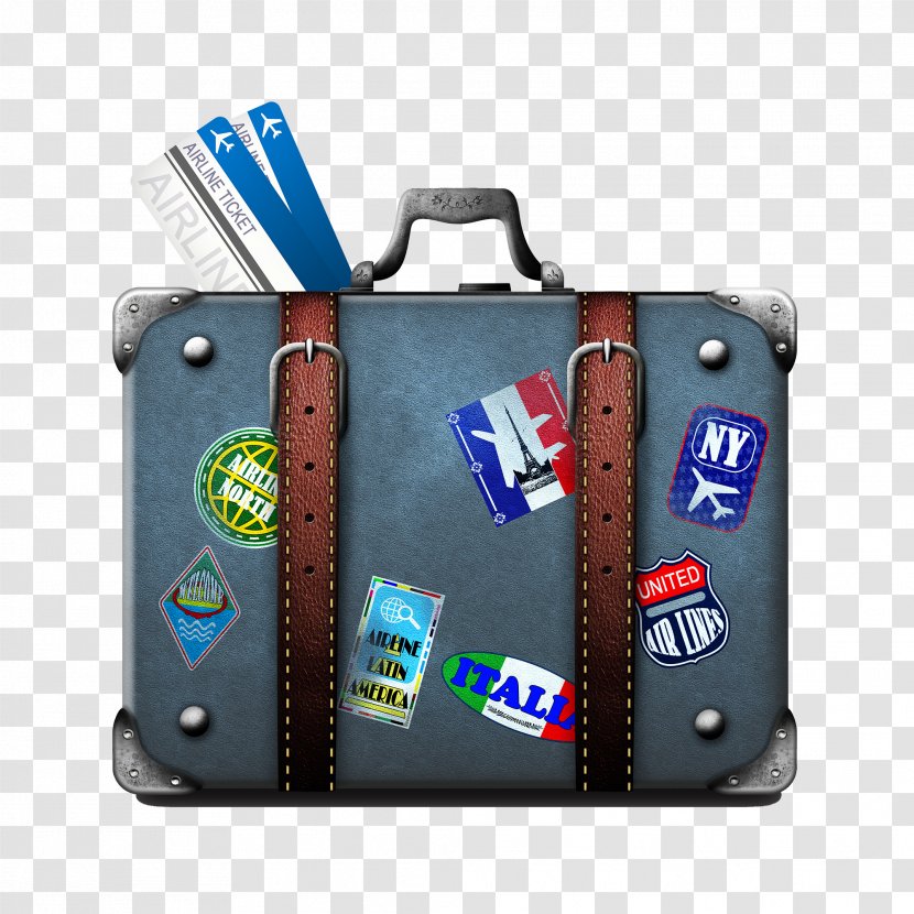 Suitcase Travel Airline Ticket Baggage Train Transparent PNG