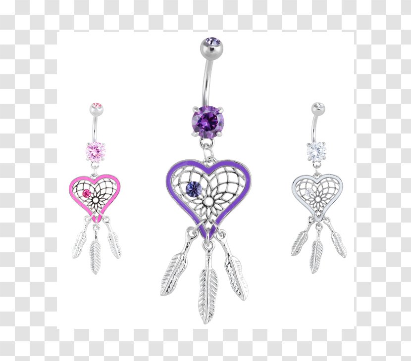 Earring Dreamcatcher Heart Navel Piercing Tattoo Transparent PNG