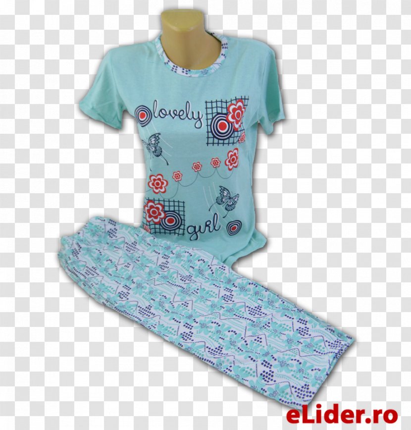 Sleeve T-shirt Pajamas Turquoise - T Shirt Transparent PNG