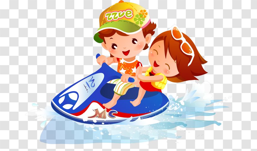 Childrens Games Cartoon Drawing - Hand-painted Boats At Sea Transparent PNG