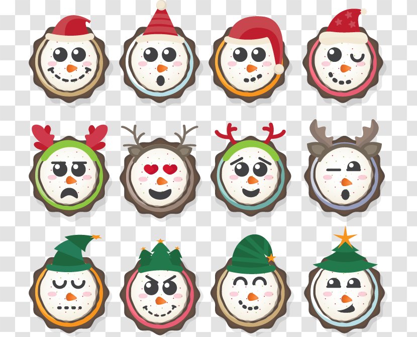 Christmas Download - Smile - Twelve Kinds Of Expressions Snowman Transparent PNG