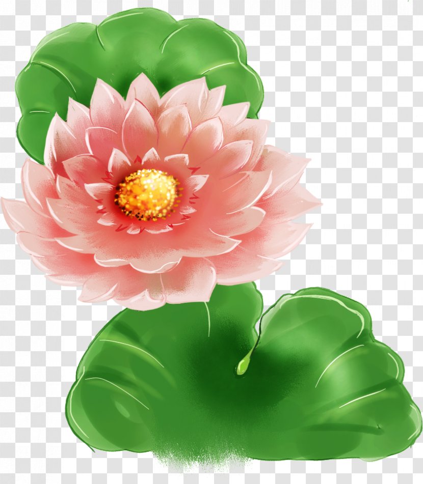 Cartoon Leaf - Creative Work - Painted Lotus Transparent PNG