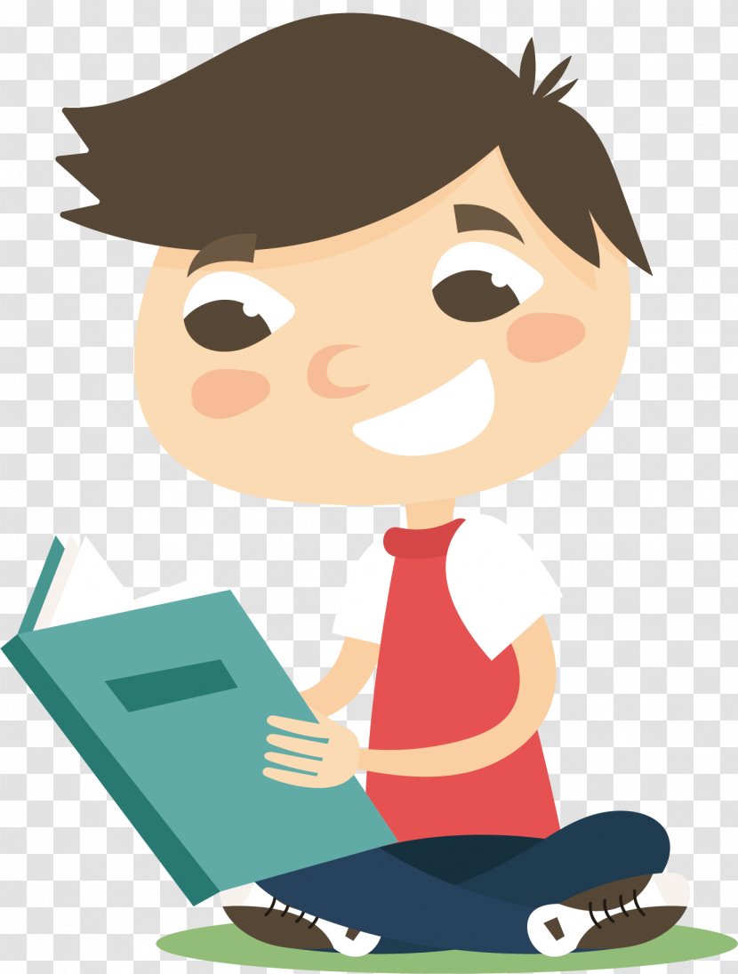 Boy Child Reading - Vector Smile Smiling Transparent PNG