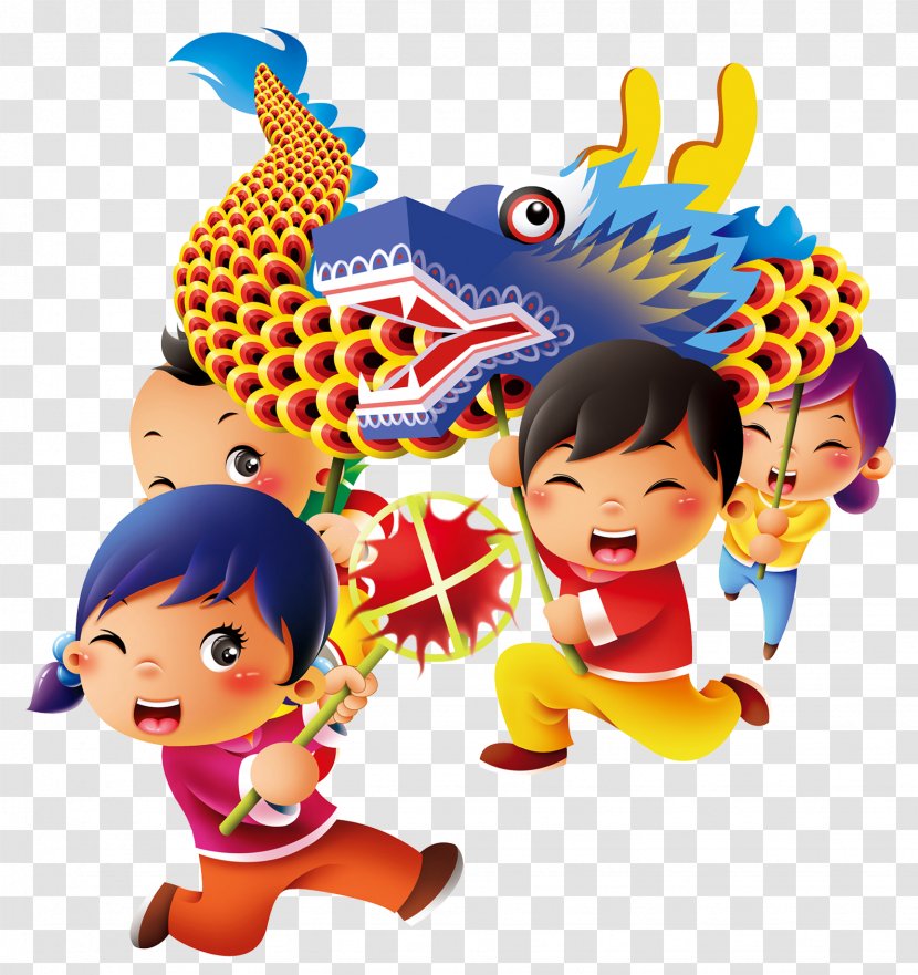 Dragon Dance Lion Lantern Festival Chinese New Year Traditional Holidays - Child Transparent PNG