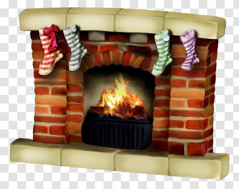 Santa Claus Christmas Fireplace Clip Art - Heat - Stove Transparent PNG