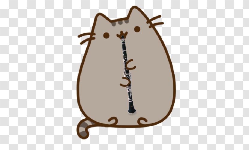 Pusheen Sticker Cat Facebook Clip Art - Stationery - Clarinet Transparent PNG
