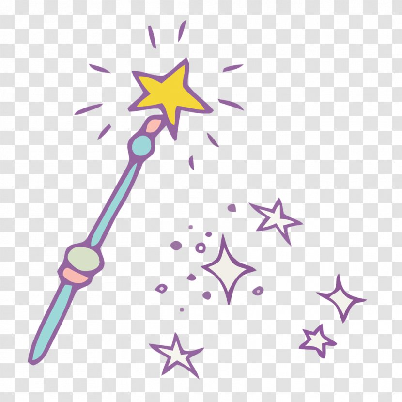 Vector Material Magic Wand Star - Creative Work - Point Transparent PNG