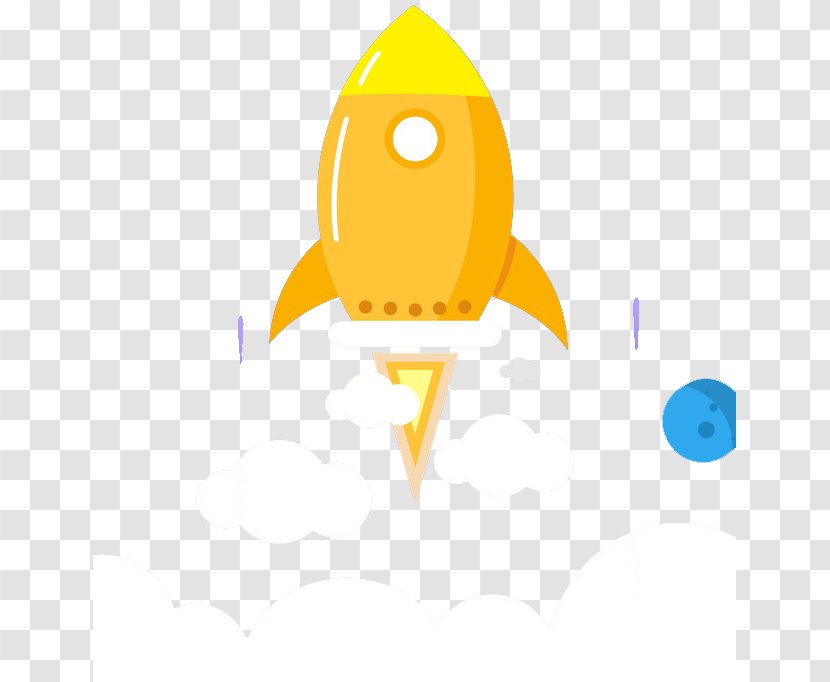 Rocket Flight Clip Art - Orange - Flying Transparent PNG