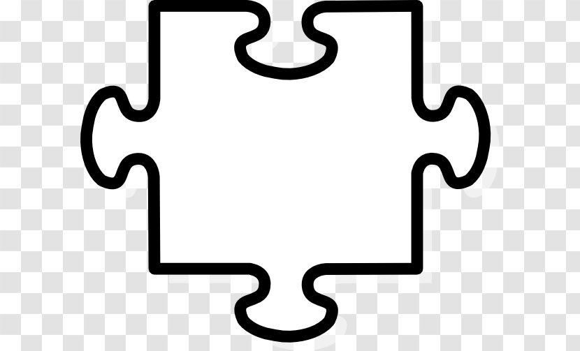 Jigsaw Puzzles Clip Art - Black And White Transparent PNG