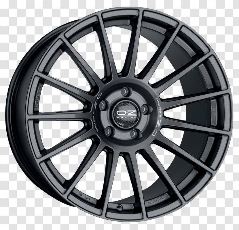 Car OZ Group Alloy Wheel Rim - Black And White Transparent PNG