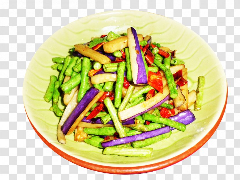 Vegetarian Cuisine Zakuski Chinese Eggplant Salad - Beans Transparent PNG