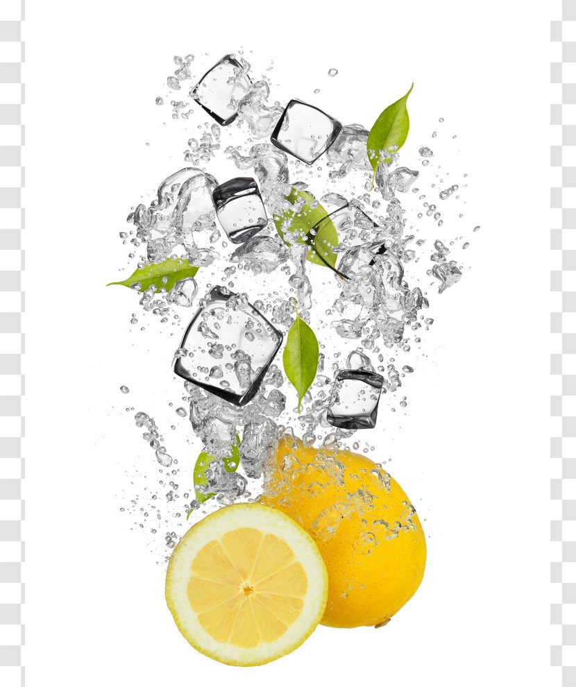 Ice Cube Lemonade Water Drink - Lemon Transparent PNG