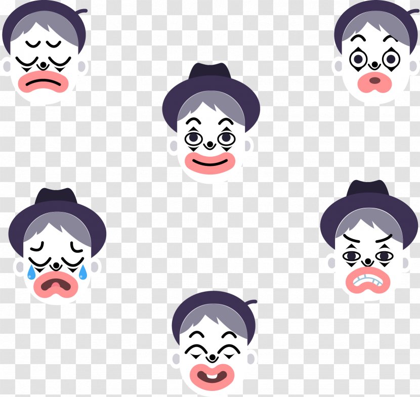 Emotion Clown Clip Art - Facial Expression - Vector Emotions Avatar Transparent PNG