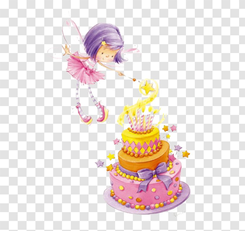 Birthday Cake Happy To You Clip Art - Decorating - Fairies And Transparent PNG