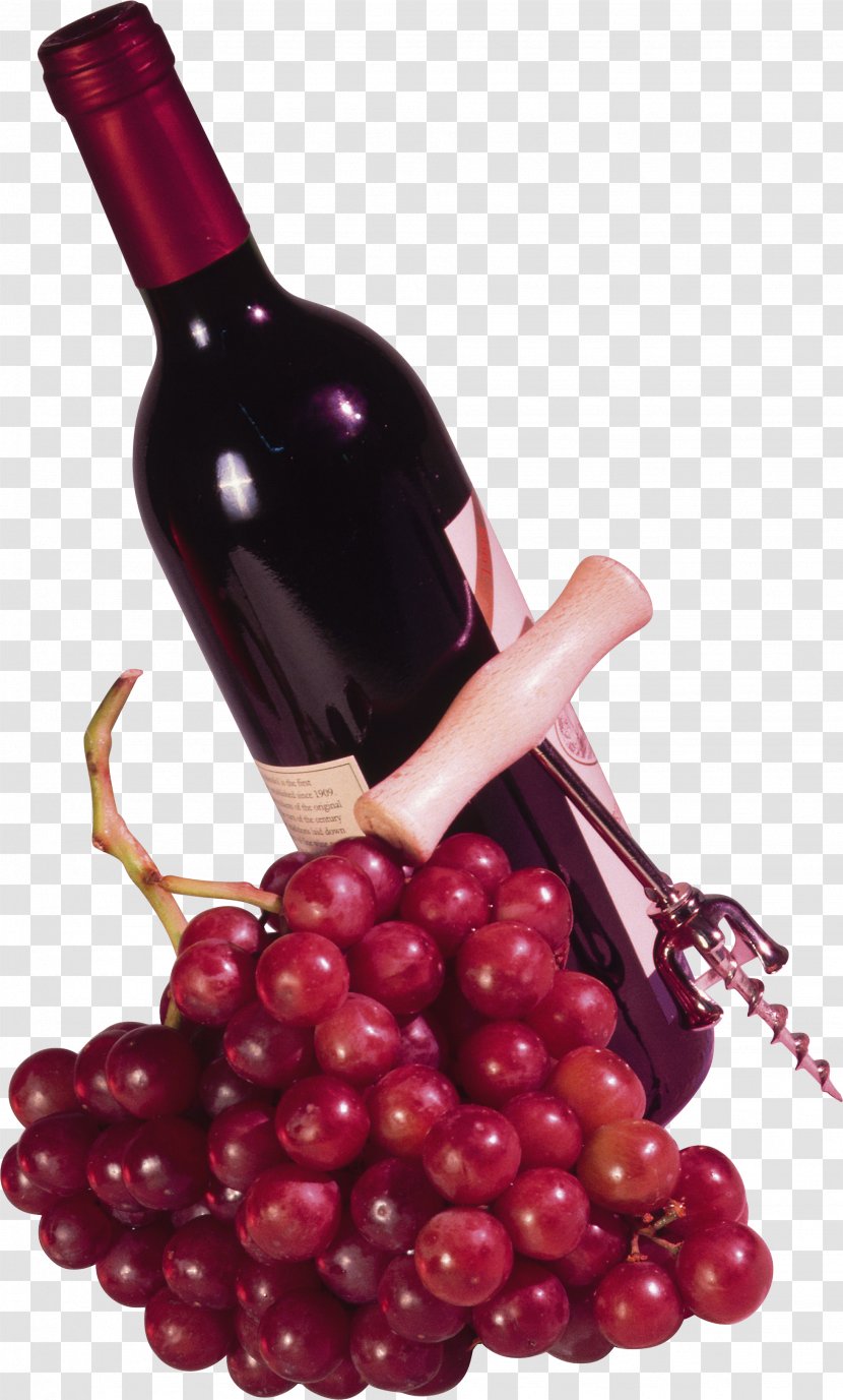 Red Wine Beer Bottle - Of And Grapes FIG. Transparent PNG