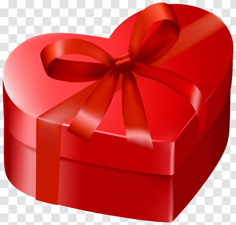 Gift Heart Box Valentine's Day Clip Art - Red PNG Clipart Image Transparent PNG