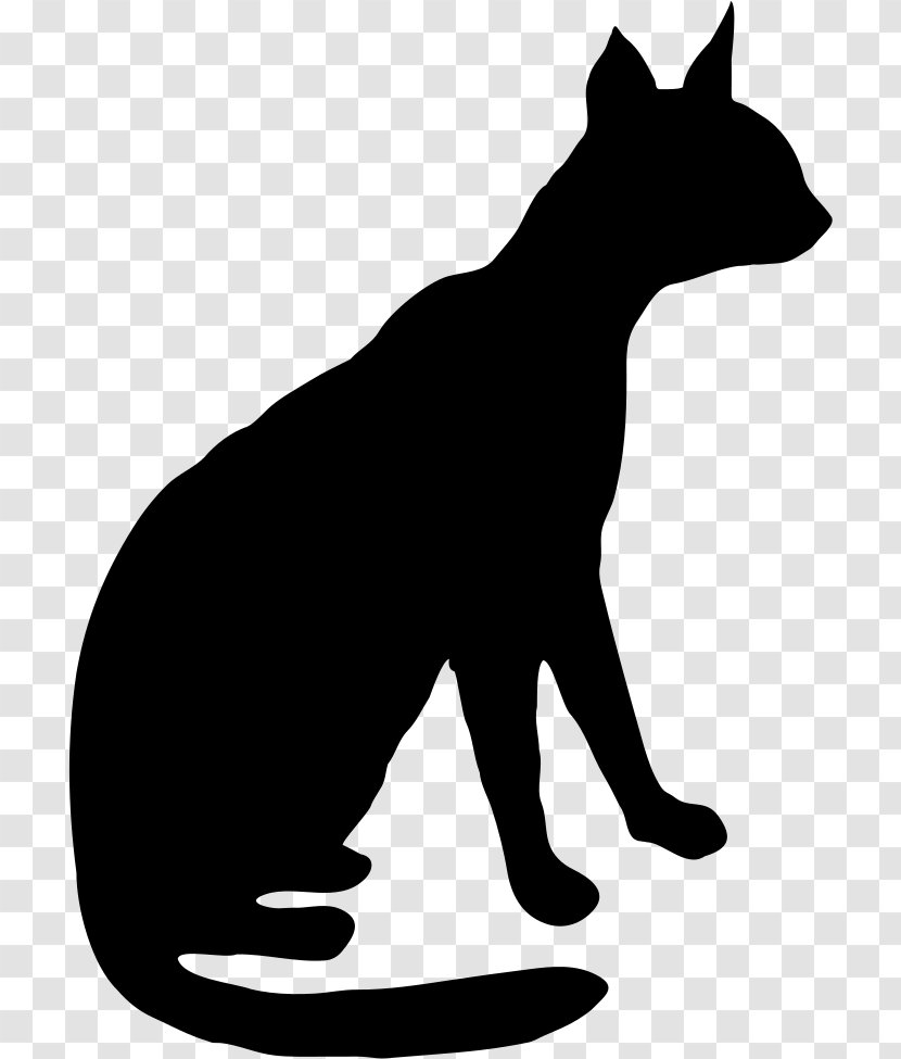 Cat Silhouette - Black - Blackandwhite Line Art Transparent PNG