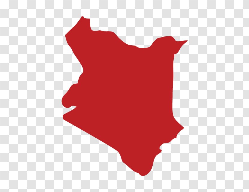Kenya United States Vector Map - Red - Country Transparent PNG