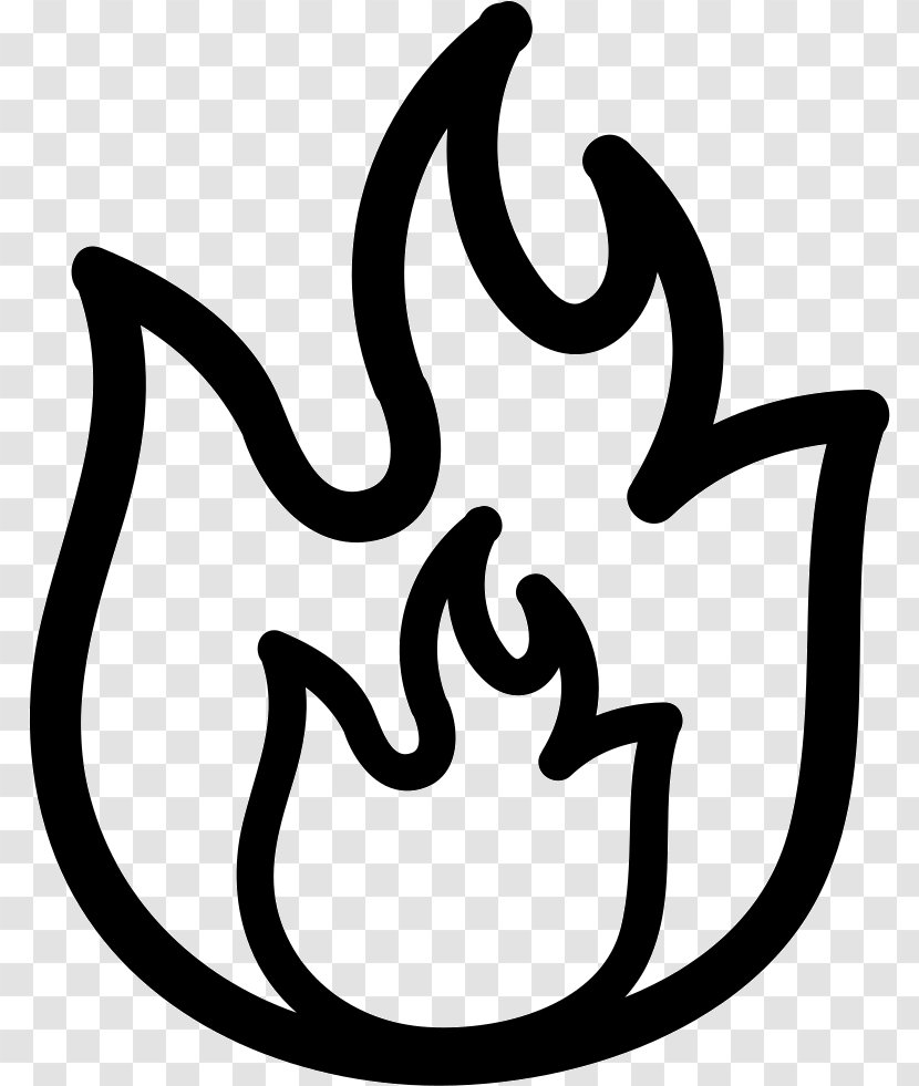 Drawing Fire Clip Art - Black And White - Hand Drawn Transparent PNG