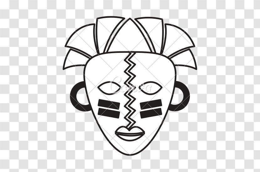 Traditional African Masks Drawing - Artwork - Mask Transparent PNG