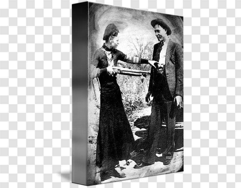 Bonnie And Clyde Canvas Print Painting - Monochrome Transparent PNG