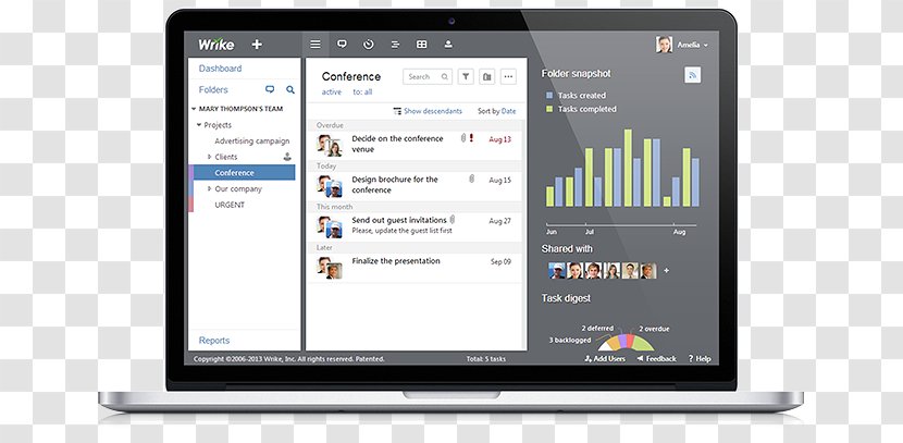 Wrike Project Management Software Collaborative Computer - Monitor - Business Transparent PNG