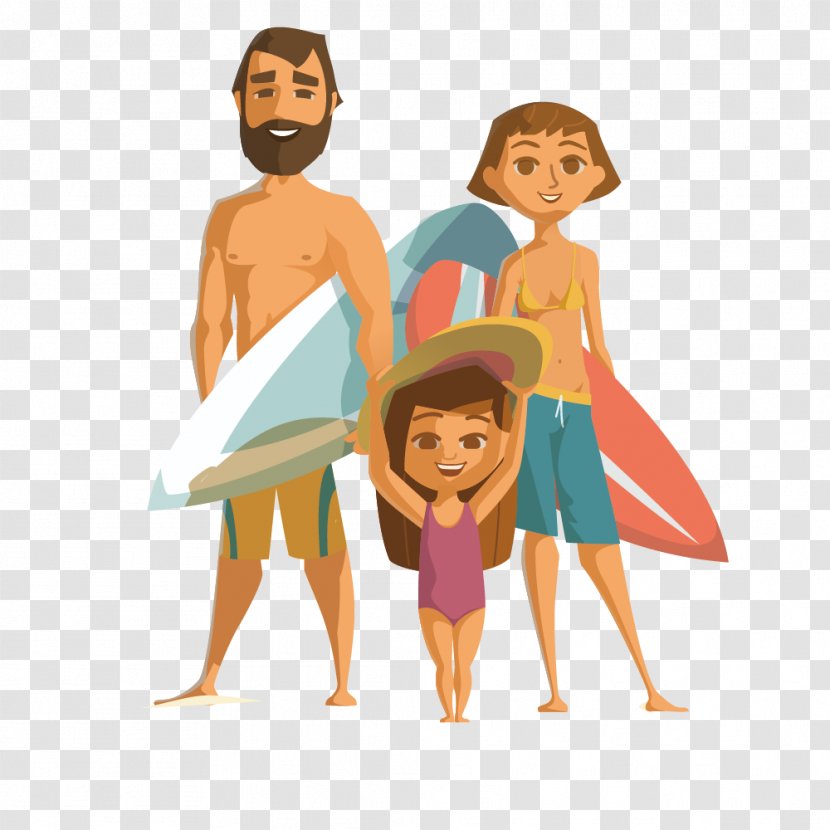 Family - Cartoon - A Man Surfing Transparent PNG