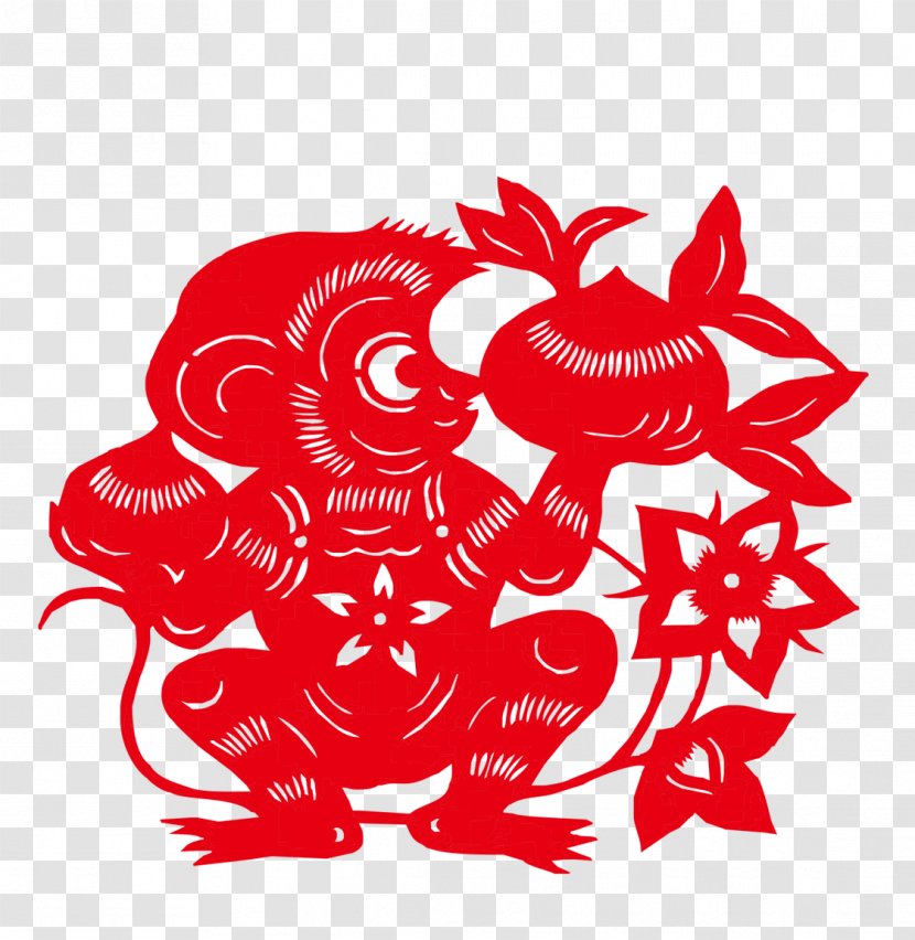 Chinese Zodiac Papercutting Monkey New Year Tai Sui - Frame - 2016 Transparent PNG