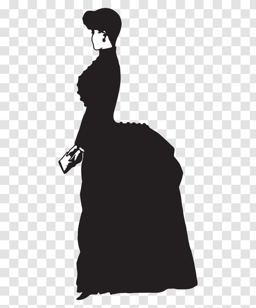 Old Fashioned Silhouette Drawing - Victorian People Transparent PNG