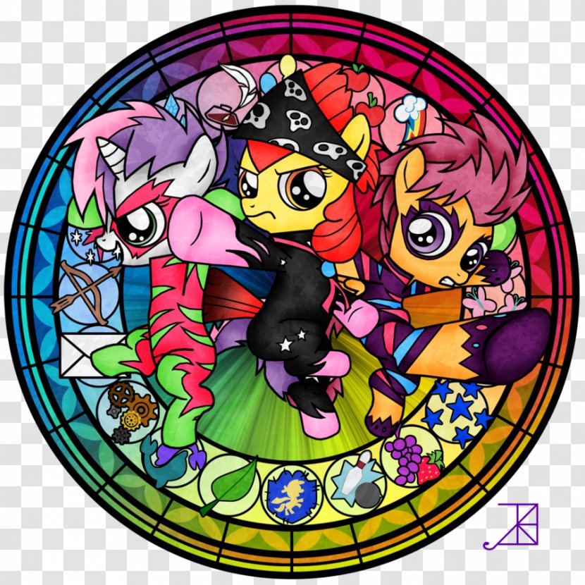 Twilight Sparkle Applejack Stained Glass Cutie Mark Crusaders - Material - Magic Kingdom Transparent PNG