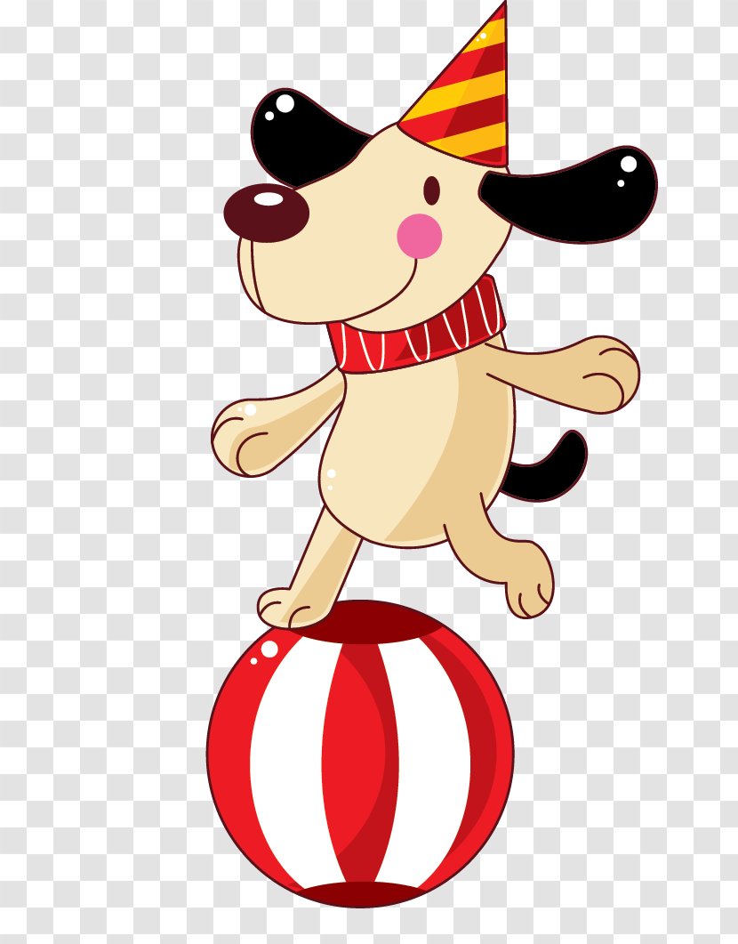 Dog Circus Vector Graphics Cartoon Clown - Puppy Ball Transparent PNG