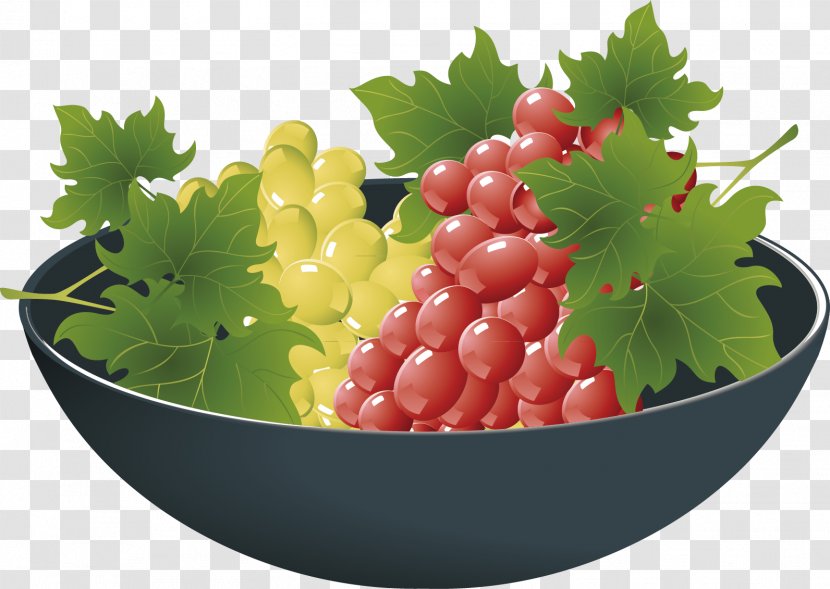 Grape Fruit Bowl - Grapevine Family - Decorative Material Vector Transparent PNG