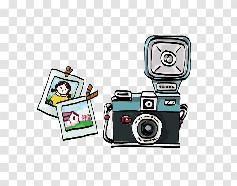 Digital Cameras Photography - Slr - Painted Camera And Photos Transparent PNG