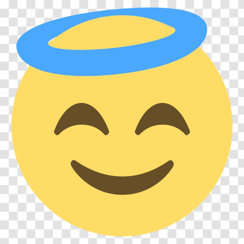 T-shirt Emoji Smiling Angel Smiley - Yellow - Glowing Halo Transparent PNG