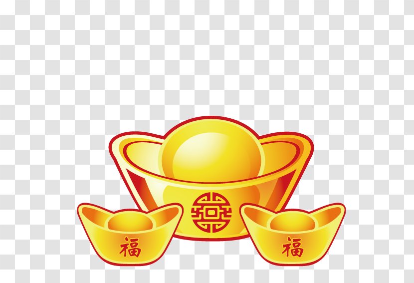 Gold Sycee - Tableware - Yellow Ingot New Year Transparent PNG