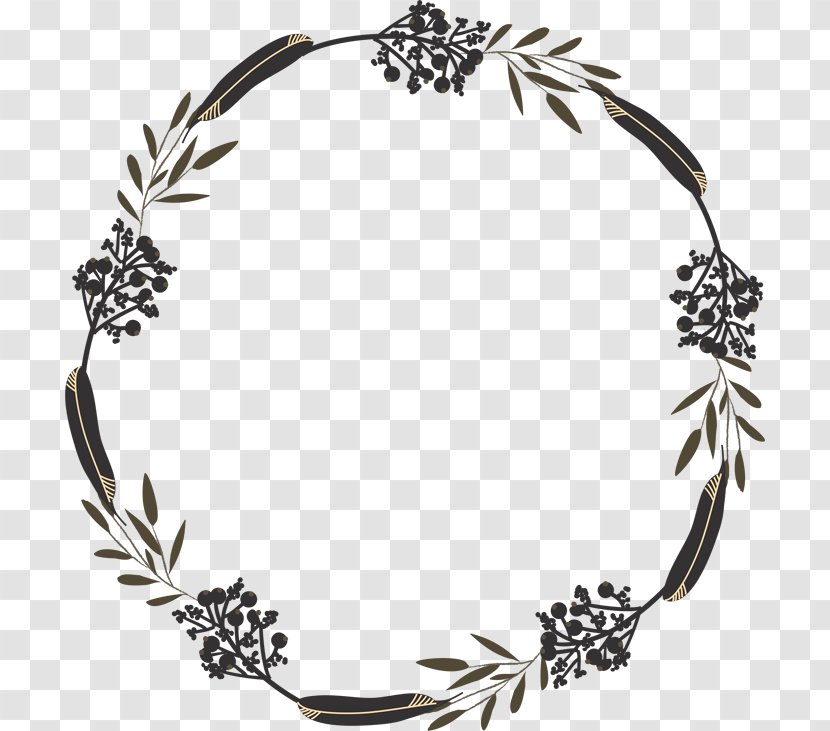 Wreath Flower - Monochrome - Garlands Transparent PNG