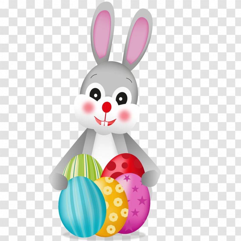 Easter Bunny Rabbit Egg - Cartoon With Vector Transparent PNG