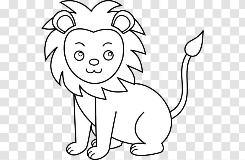 White Lion Black And Clip Art - Cartoon - Cute Pics Of Lions Clipart Transparent PNG