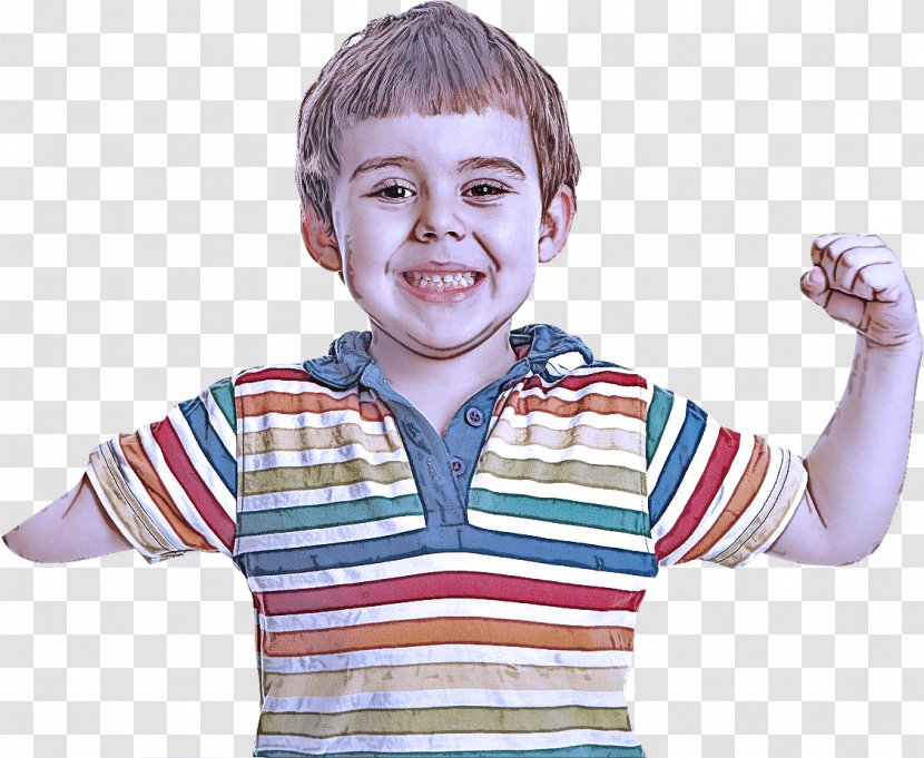 Child Male Arm Finger Gesture - Tshirt - Smile Transparent PNG