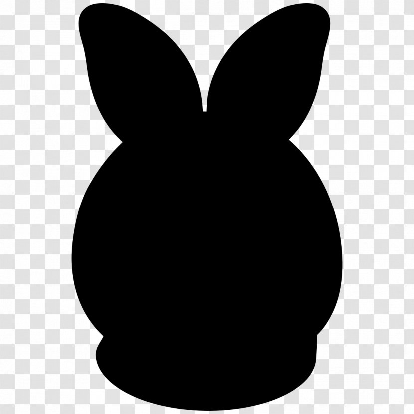 Domestic Rabbit Easter Bunny Black & White - Silhouette - M Clip Art Transparent PNG