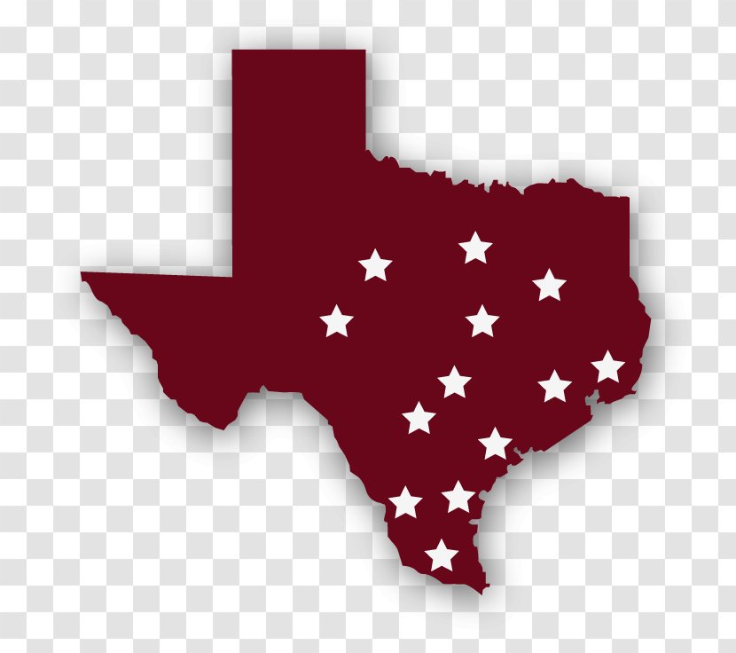 Texas Vector Graphics Illustration Map - Red Transparent PNG