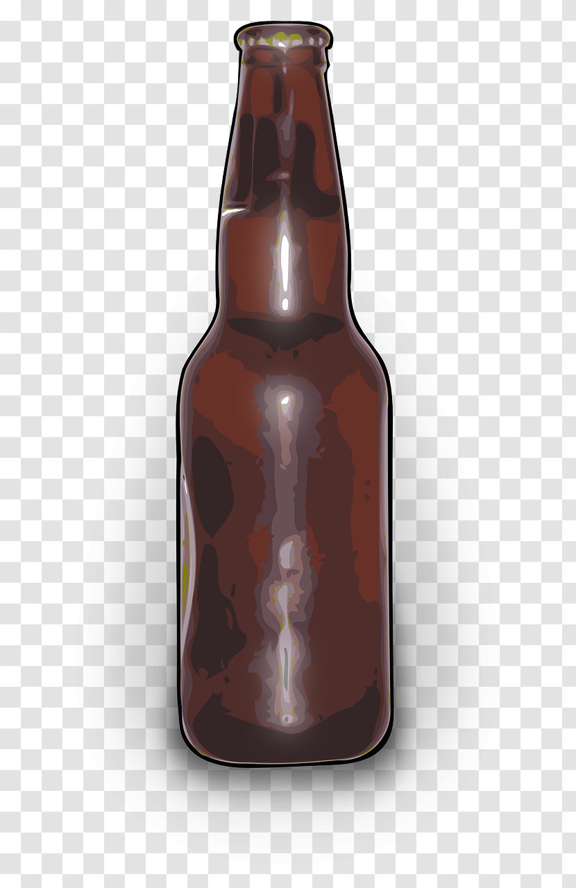 Beer Bottle Glass Caramel Color Brown Transparent PNG