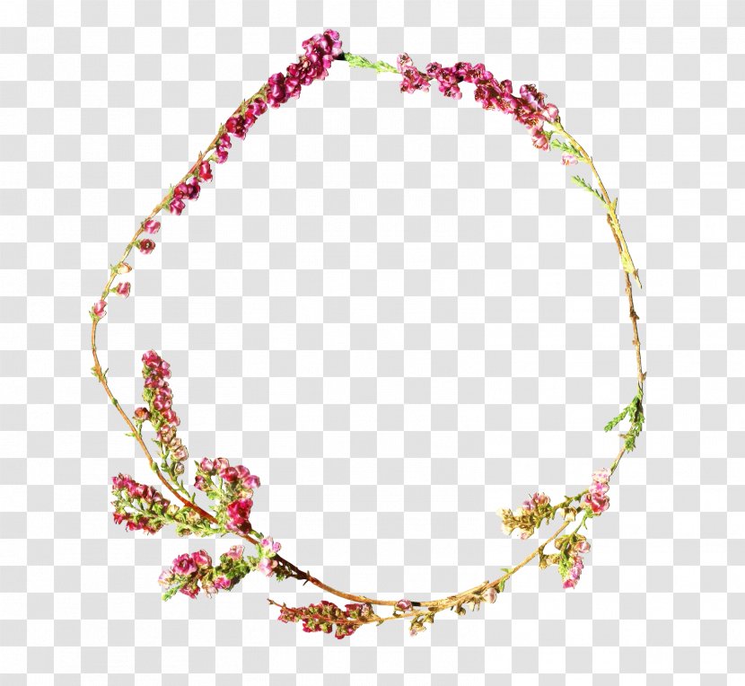 Purple Crown Wreath Pink Flower - Necklace Transparent PNG