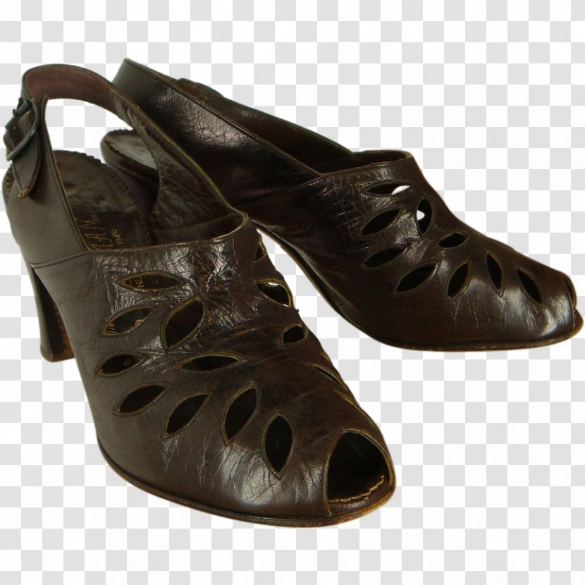 Peep-toe Shoe Slingback Sandal Leather - Vintage Clothing Transparent PNG